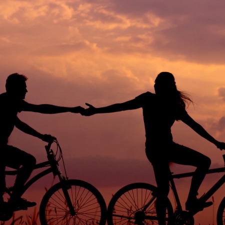 Couple Biking